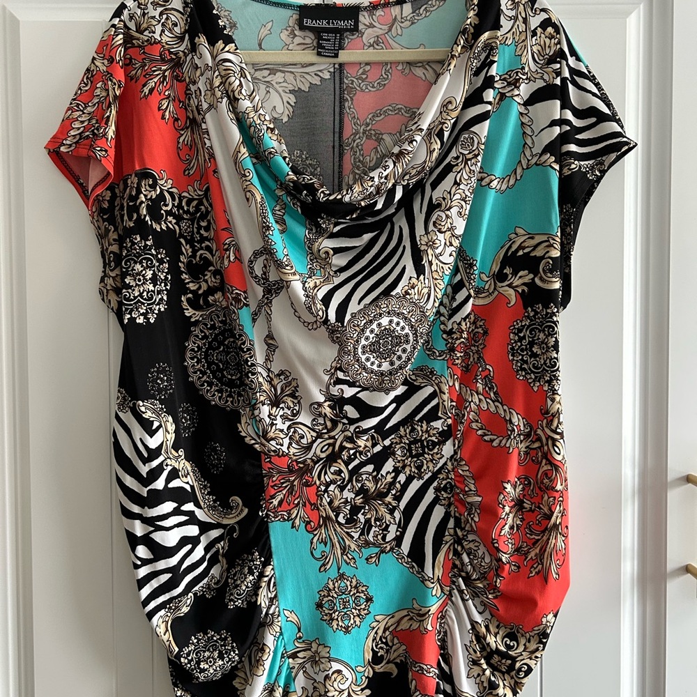 Frank Lyman Design Vibrant Cowl Neck Blouse